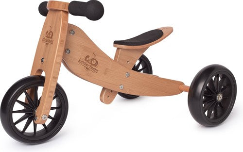 Kinderfeets 2-in-1 houten loopfiets & driewieler vanaf 1 jaar Tiny Tot - Bamboe