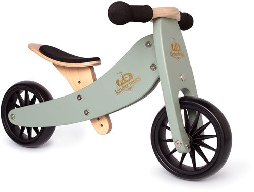 Kinderfeets 2-in-1 houten loopfiets & driewieler vanaf 1 jaar Tiny Tot - Groen