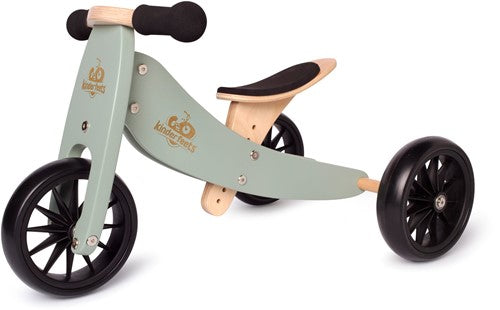 Kinderfeets 2-in-1 houten loopfiets & driewieler vanaf 1 jaar Tiny Tot - Groen