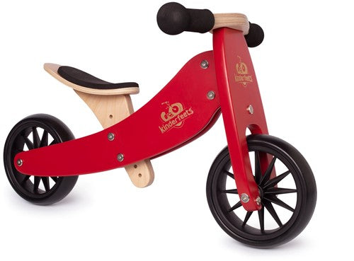 Kinderfeets 2-in-1 houten loopfiets & driewieler vanaf 1 jaar Tiny Tot - Rood