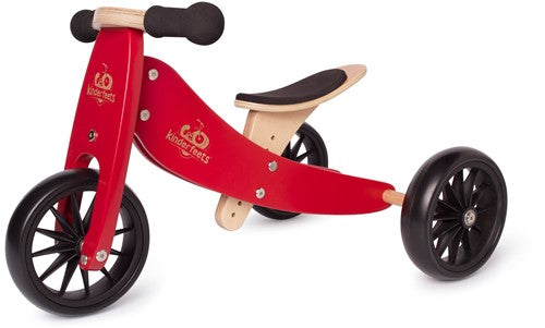 Kinderfeets 2-in-1 houten loopfiets & driewieler vanaf 1 jaar Tiny Tot - Rood