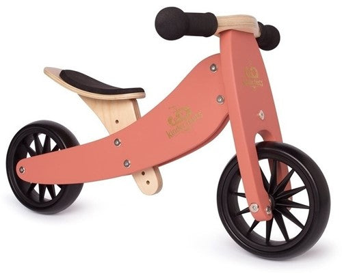 Kinderfeets 2-in-1 houten loopfiets & driewieler vanaf 1 jaar Tiny Tot - Roze