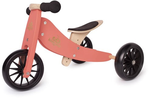 Kinderfeets 2-in-1 houten loopfiets & driewieler vanaf 1 jaar Tiny Tot - Roze