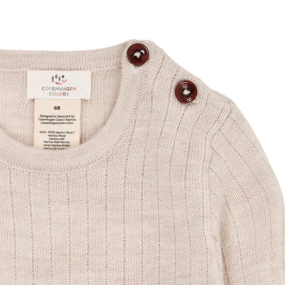 Merino wol romper - Pale cream melange