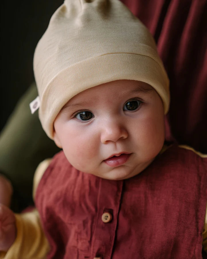 Wollen baby muts – merinowol – naturel