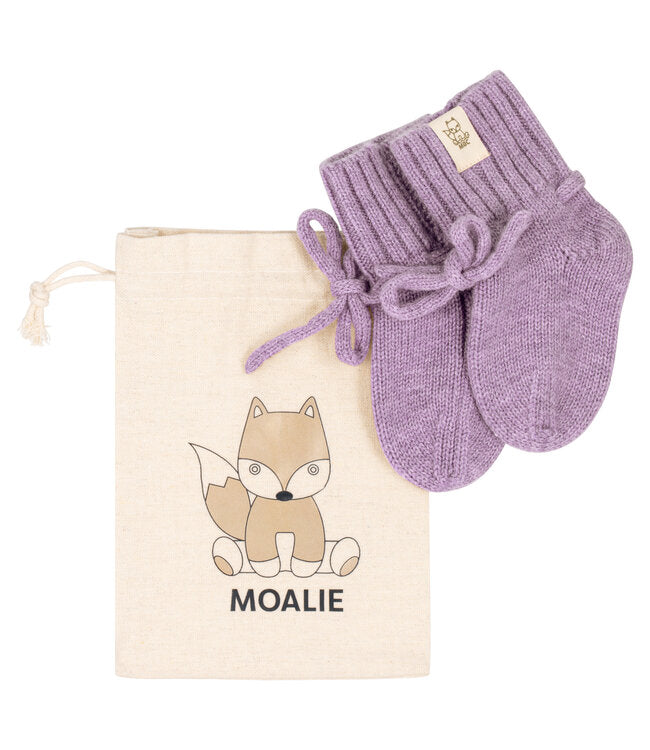 Merino Wol Baby Slofjes - Lavender