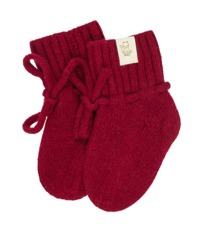 Merino Wol Baby Slofjes - Bordeaux