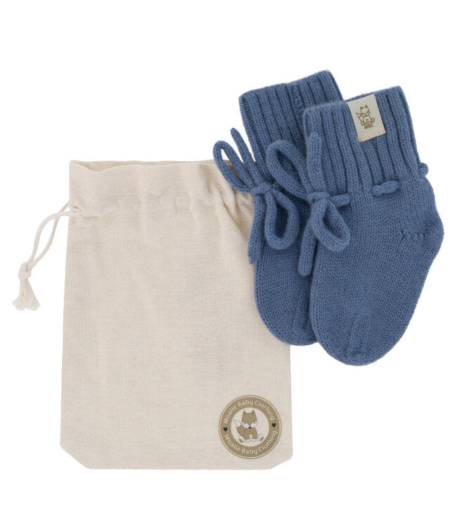 Merino Wol Baby Slofjes - Denim