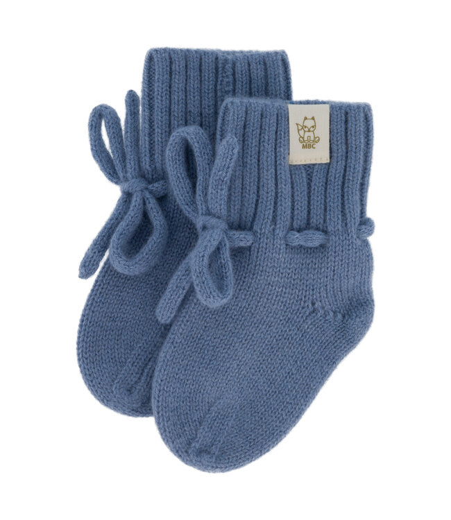 Merino Wol Baby Slofjes - Denim