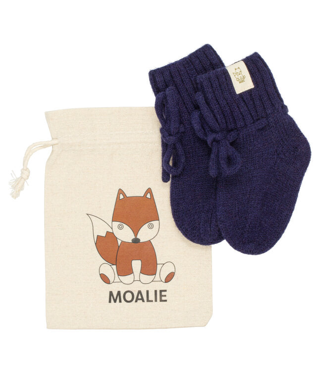 Merino Wol Baby Slofjes - Navy