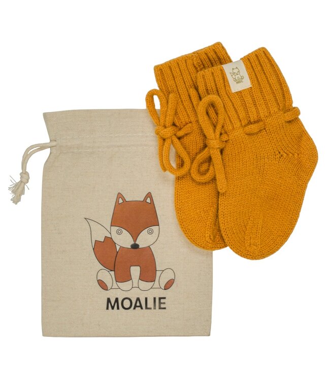 Merino Wol Baby Slofjes - Ocre