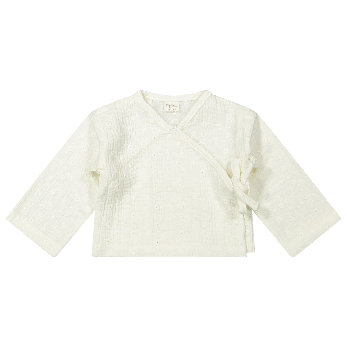 Turn over top Noa White embroidery rond patroontje - Riffle Amsterdam