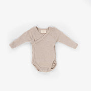 Baby overslag romper - Merinowol- Beige