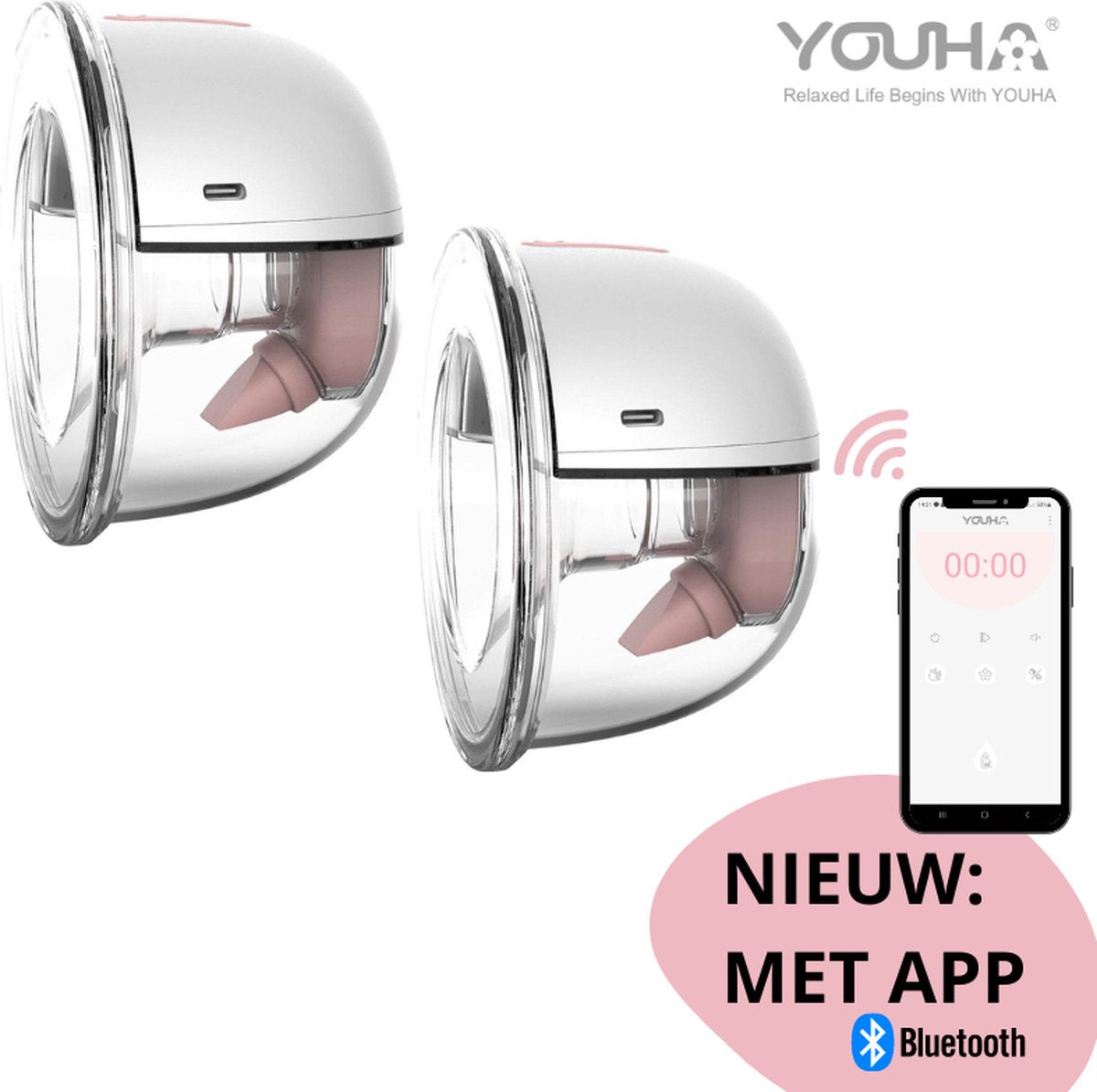 Youha dubbele Gen 2 borstkolf met App